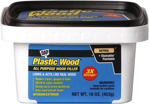 DAP Plastic Wood Filler, 16 Oz, Natural, 2-6 Hr, 1 Pack